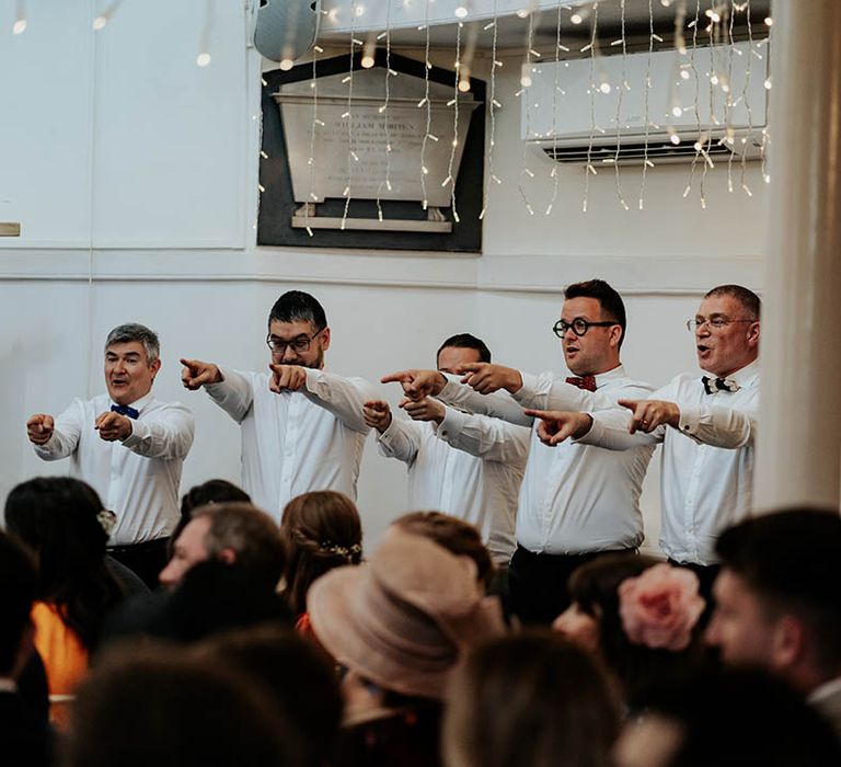 Surprise signing choir during wedding ceremony 