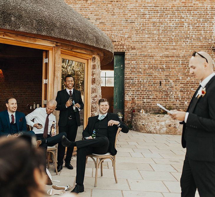 Wedding speeches outside