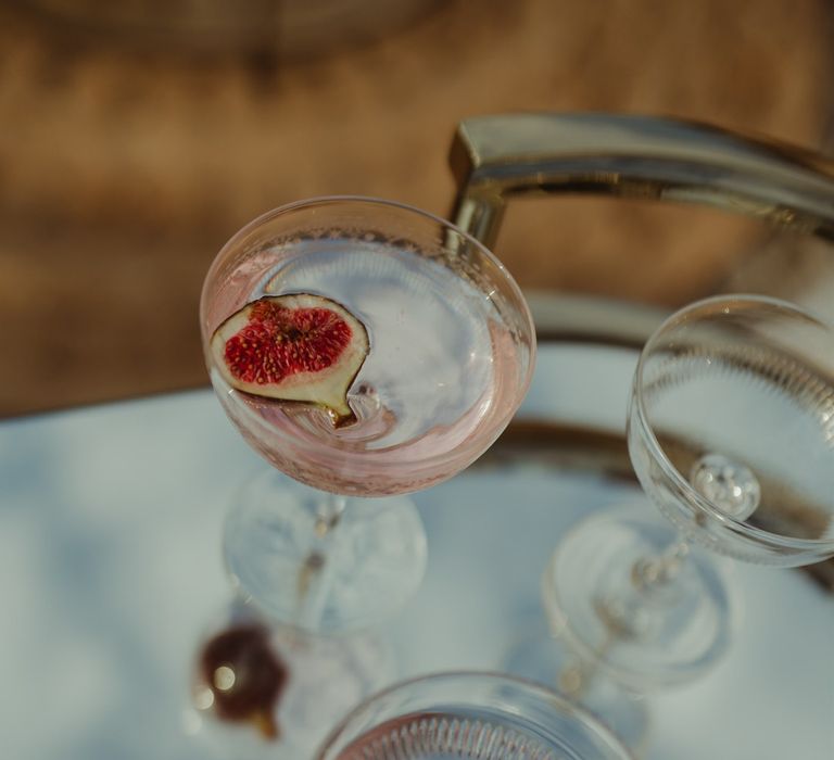 Gin cocktails in vintage glassware