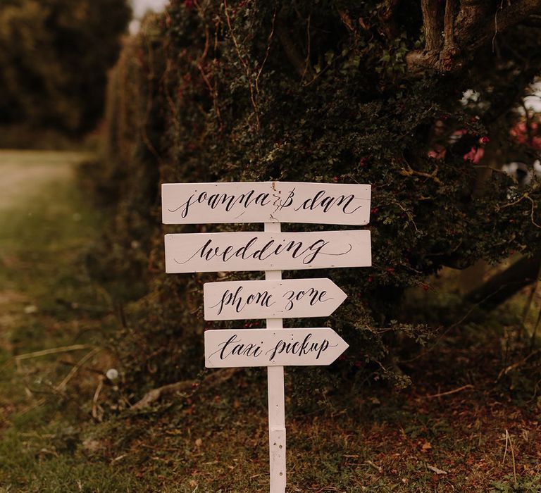 Monochrome wedding sign