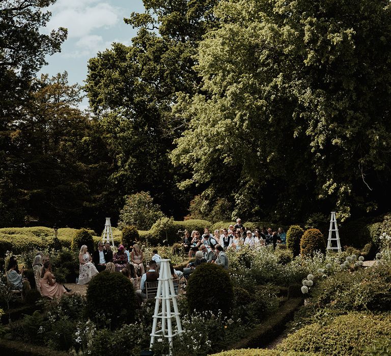 Kelmarsh Hall and Gardens wedding venue with outdoor ceremony 