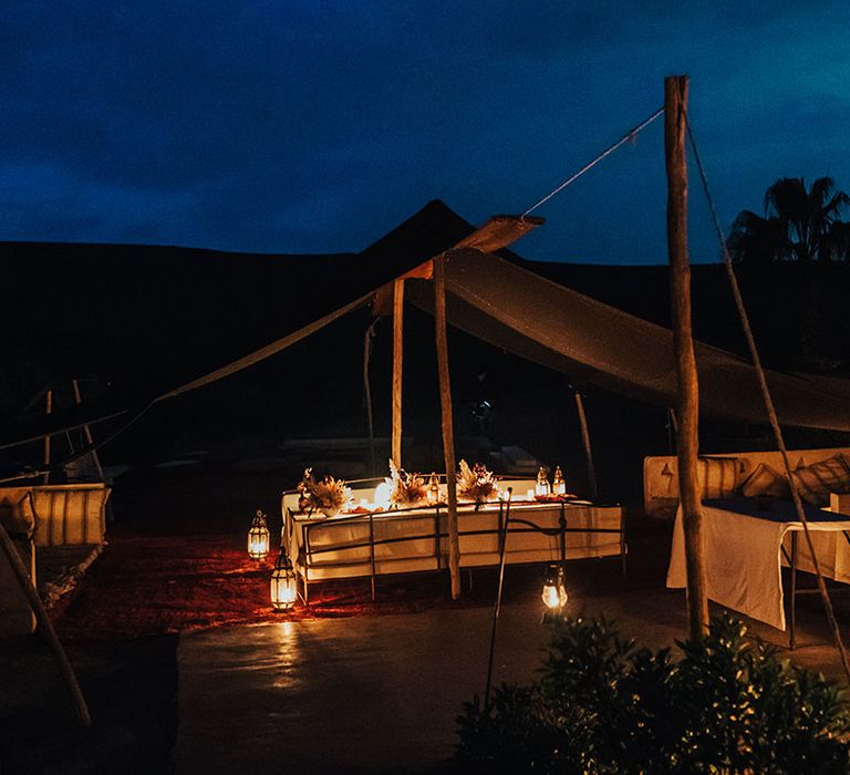 Outdoor wedding tablescape for Marrakech wedding 