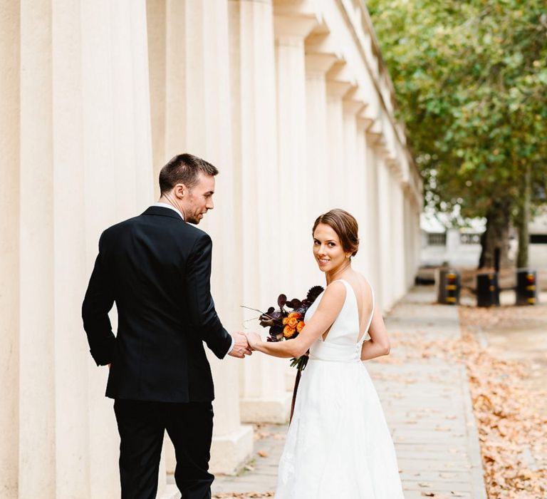 Bride in Stephanie Allin wedding dress