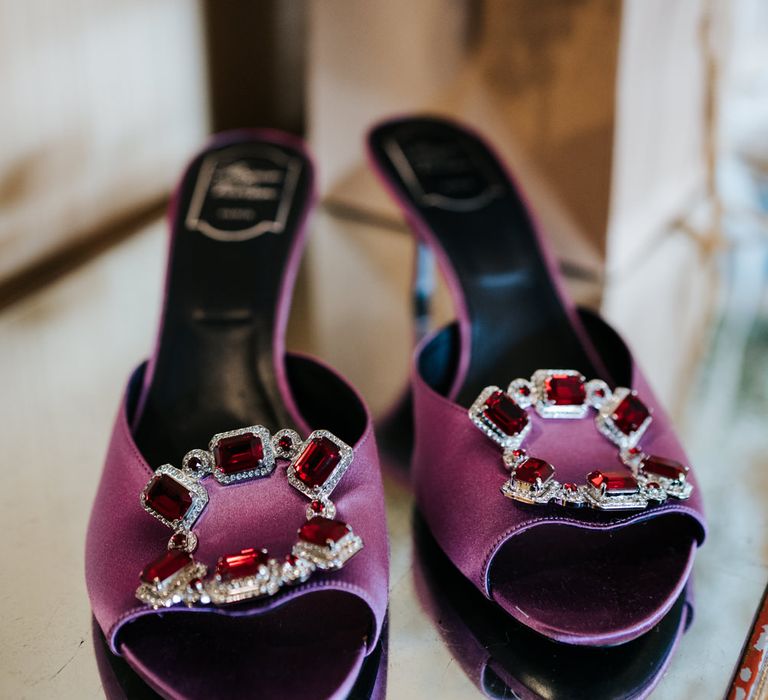 purple slip on wedding shoes 