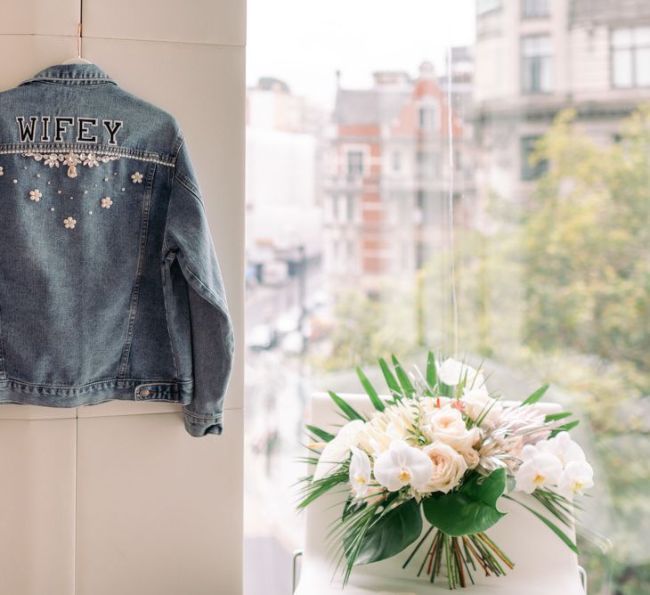 Personalised Denim Jacket for The Old Marylebone Town Hall Wedding