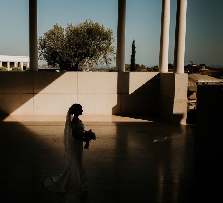 Shadow of the bride can be seen walking through the villa to her wedding day | Hannah MacGregor Photo & Film