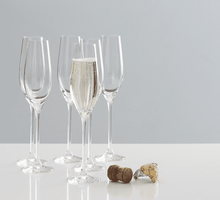 Blush & Blue Set of 6 Champagne Flutes