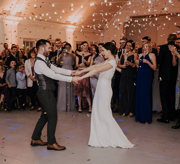 Bride & groom dance on their wedding day at the Core Clapton