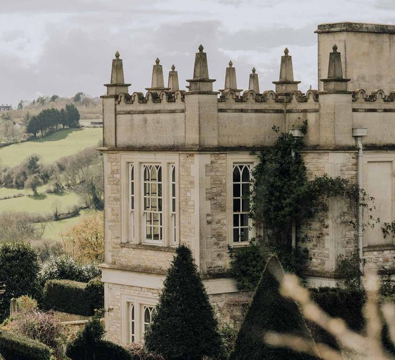 Exterior of Euridge Manor wedding venue Wiltshire 