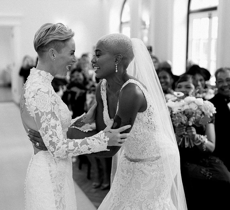 Beautiful LGBTQI+ wedding ceremony at Sant Ffraed House wedding venue 