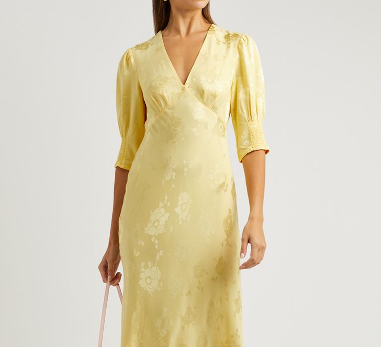 Pale yellow bridesmaid dress from Harvey Nichols