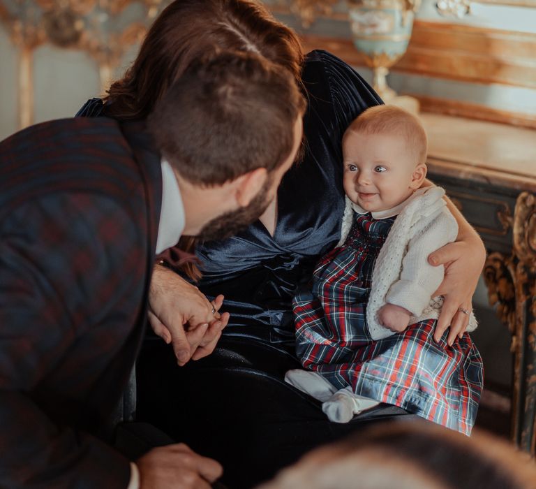 Wedding guest with baby 