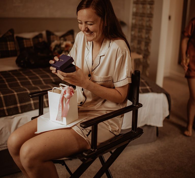 Bride gets ready on the morning of her wedding day