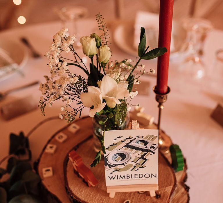 Mini wooden canvas location wedding table name idea for your wedding day 