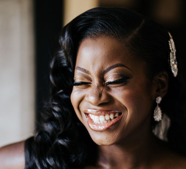 Beautiful black bride wedding makeup 