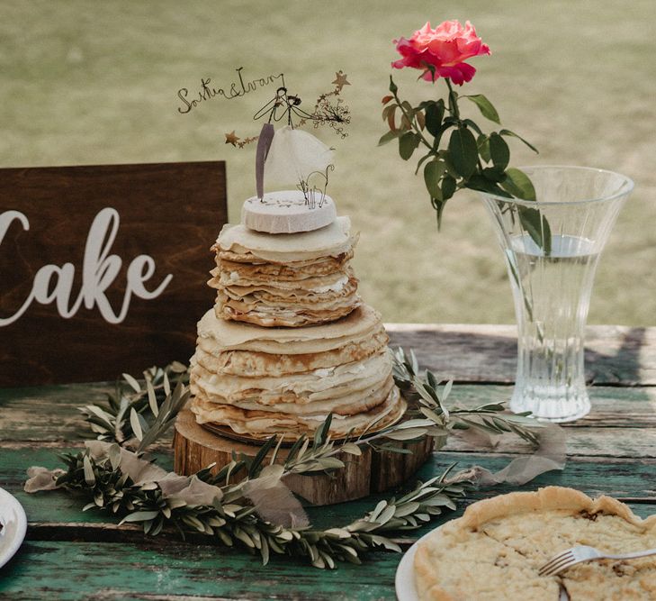 Mille crepe wedding cake