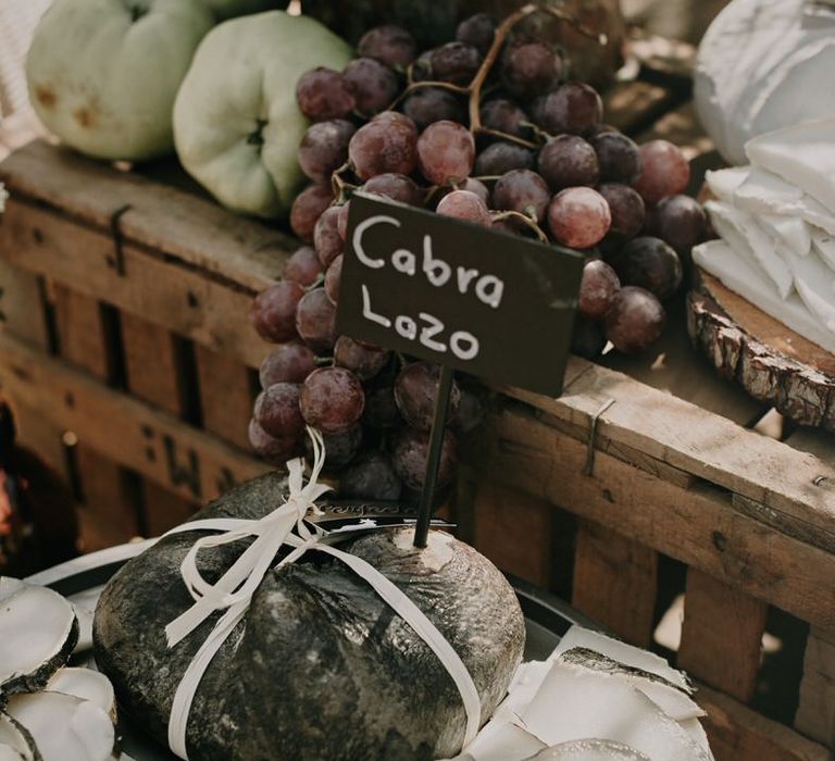 Unique buffet wedding food tables