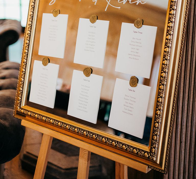 Mirror wedding seating chart