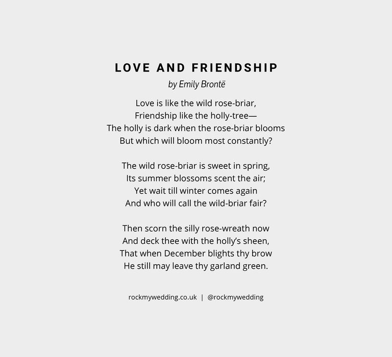 love and friendship emily bronte