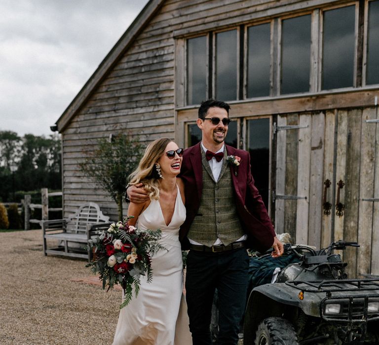 Bride and groom portrait at High Billinghurst Farm by Epic Love Story Photography