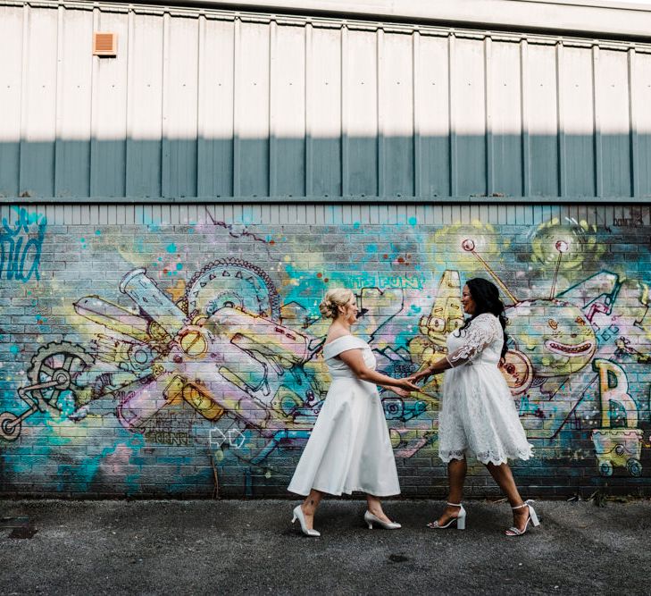 Graffiti wall art wedding day photography in Liverpool 