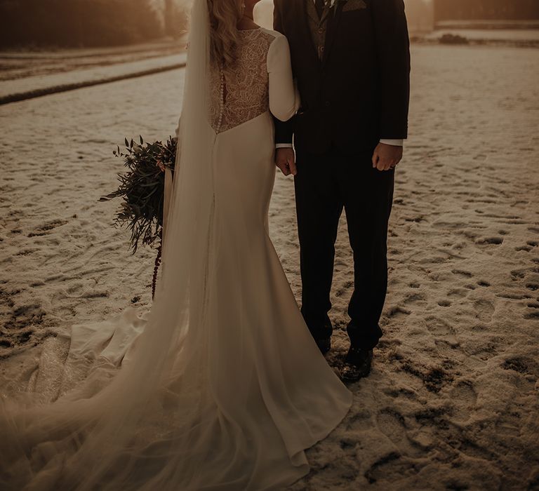 Snowy Eaves Hall wedding in Yorkshire