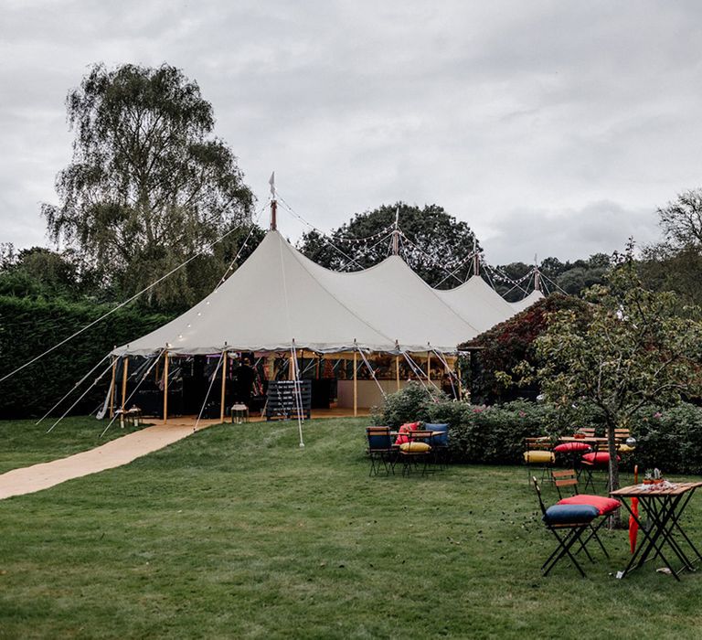 stretch tent marquee wedding reception at home 