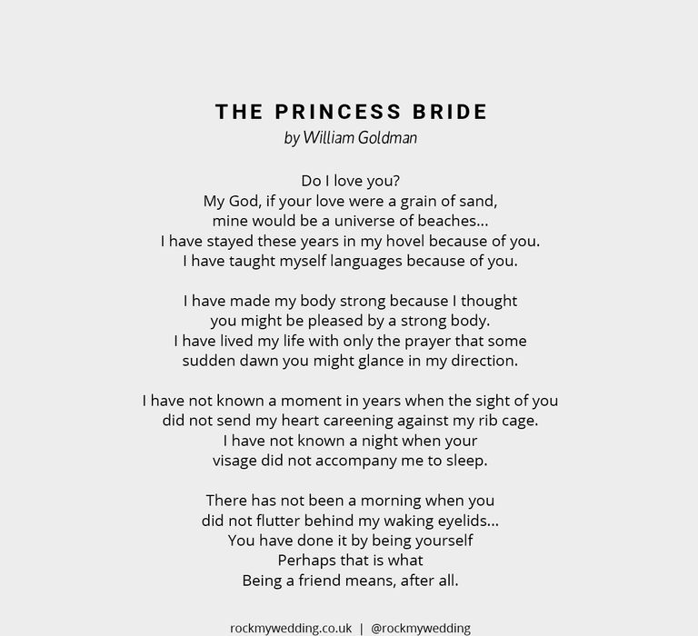 The Princess Bride by William Goldman | Wedding readings from books