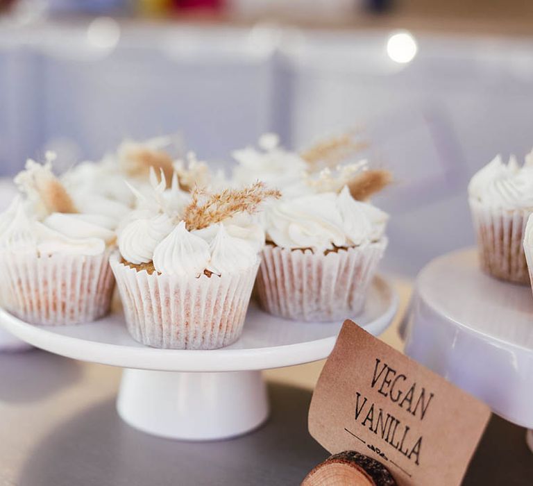 Vegan vanilla cupcakes for wedding dessert and sweet treats 