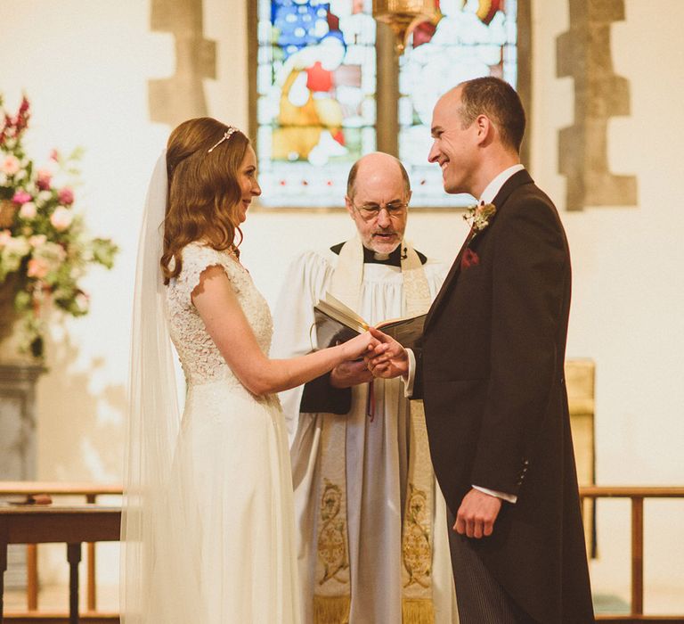 A traditional church wedding ceremony for the bride and groom in Surrey 