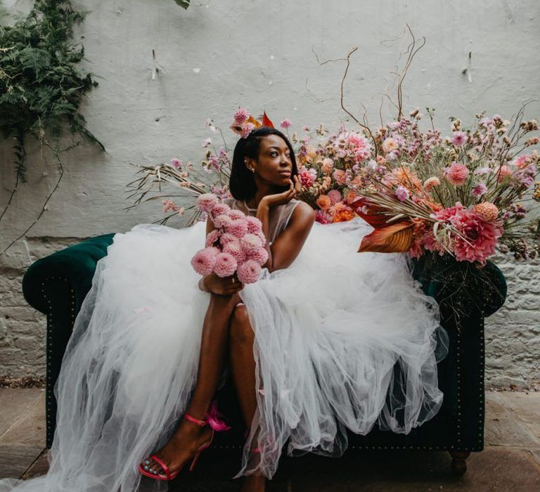 Pink wedding inspiration shoot with Black models