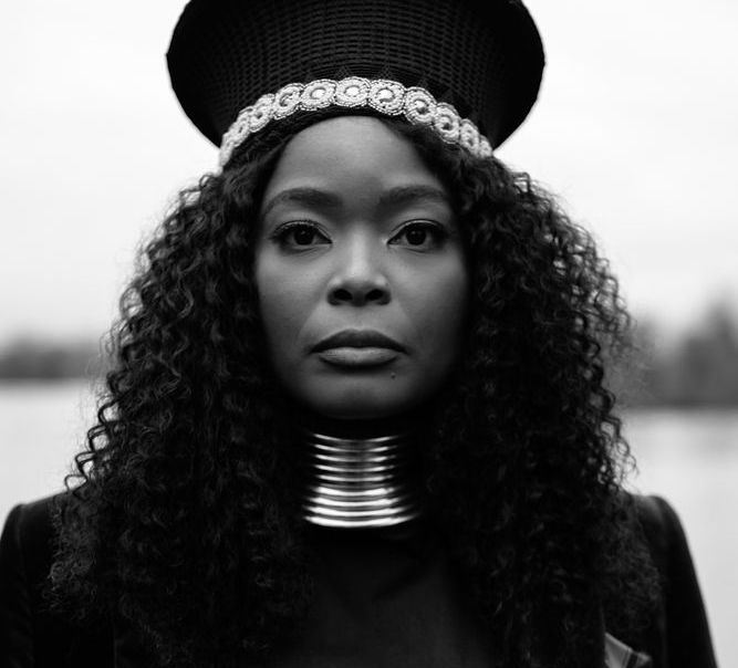 Black African bride in a Ndebele necklace