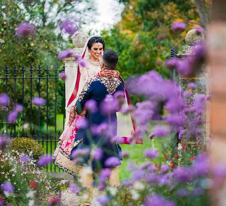 Bride and groom at Elmore court country house wedding