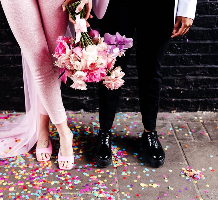 Alternative wedding fashion for LGBTQ+ couple