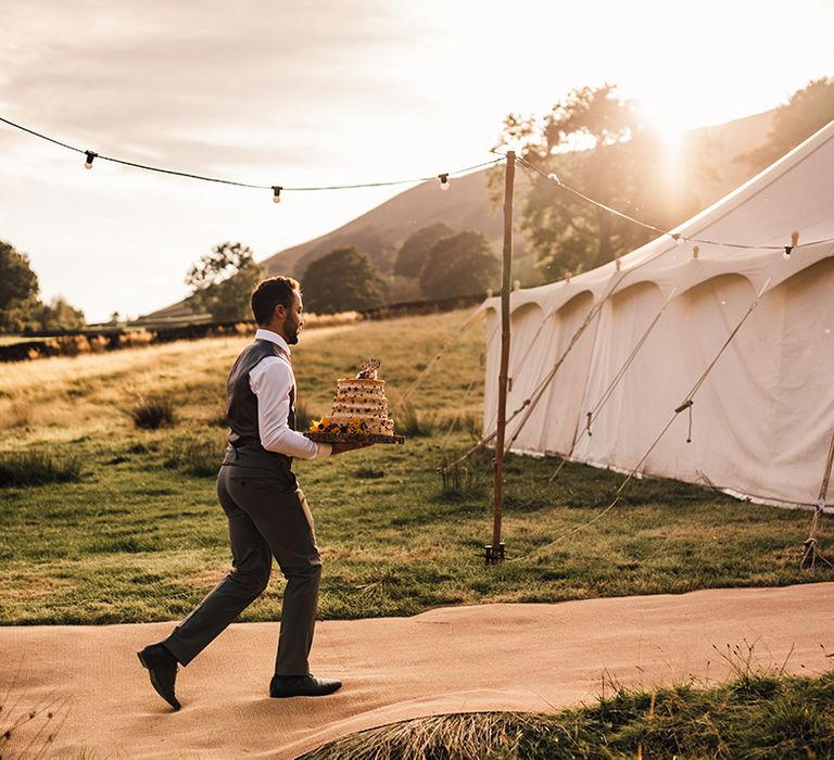 Outdoor tipi for wedding reception