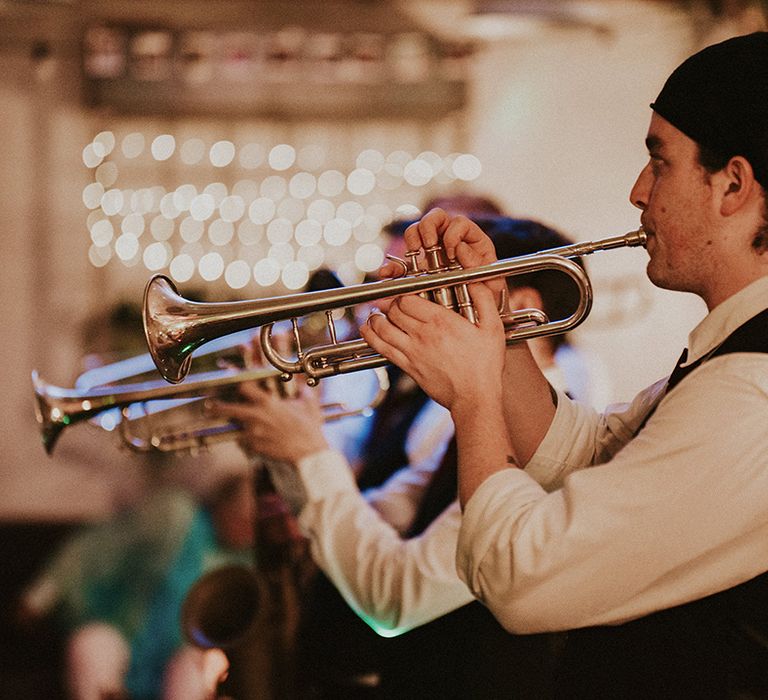 Brass band at wedding for entertainment 