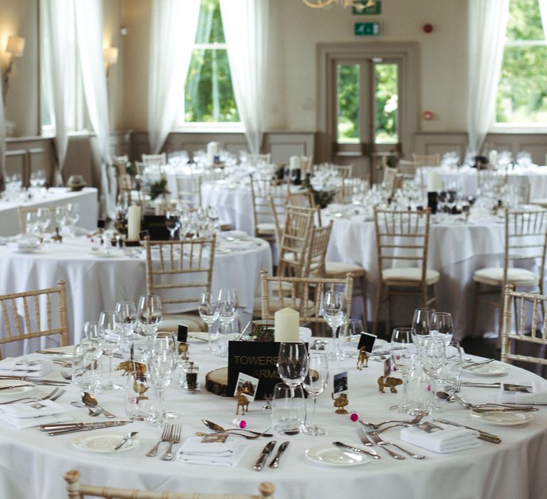 Elegant Morden Hall wedding reception 