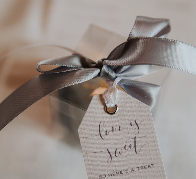 Love is sweet tag for wedding favours 