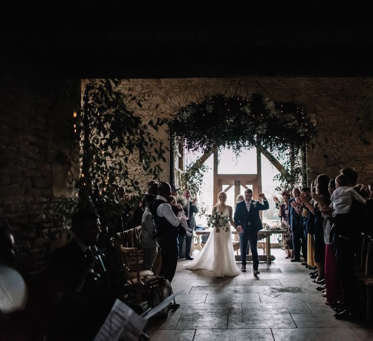 Stone barn wedding with rustic vintage theme