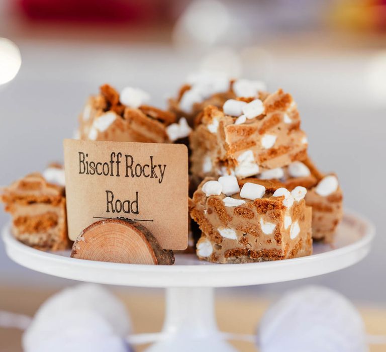 Biscoff rocky road dessert treats for the wedding guests 