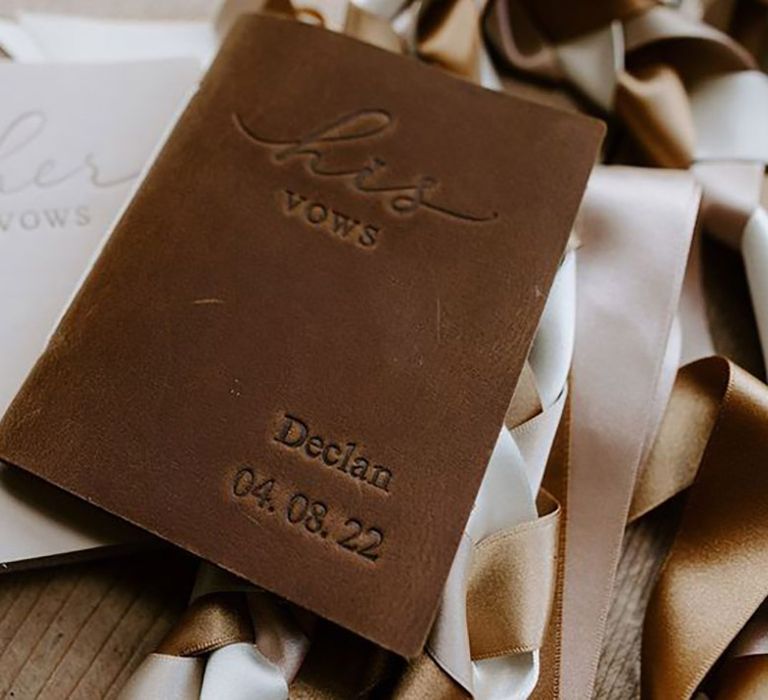 embossed-brown-wedding-vow-booklets