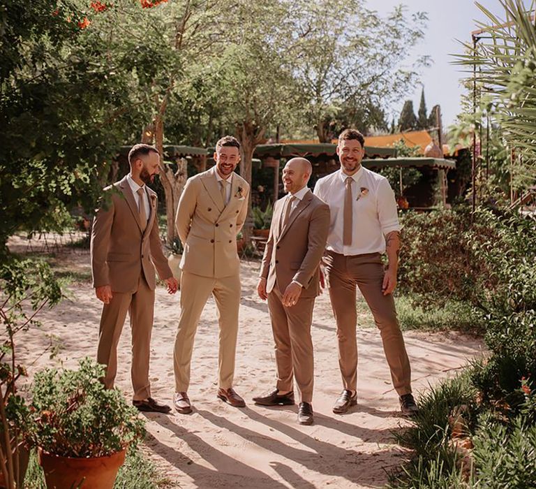 groomsmen-in-brown-neutral-tone-wedding-suits