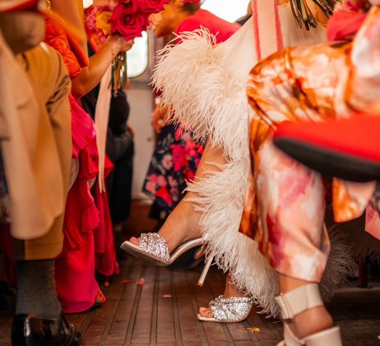 bride-wearing-sparkly-jimmy-choo-wedding-shoes