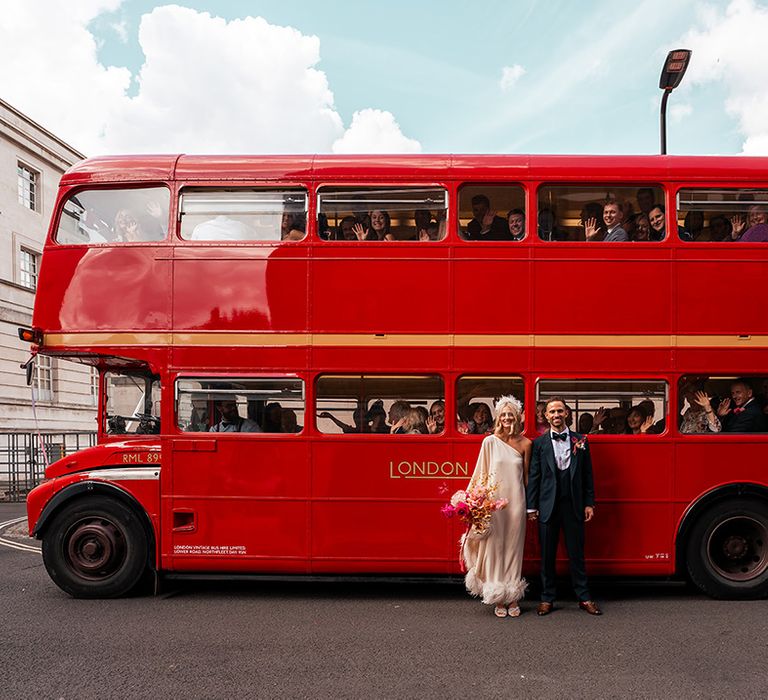 red-double-decker-bus-wedding-transport