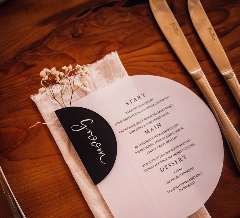 monchrome-wedding-menu-and-place-name