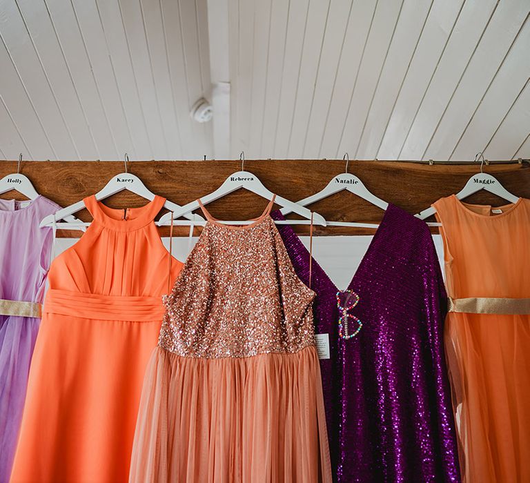 purple-and-orange-mismatched-bridesmaid-dresses