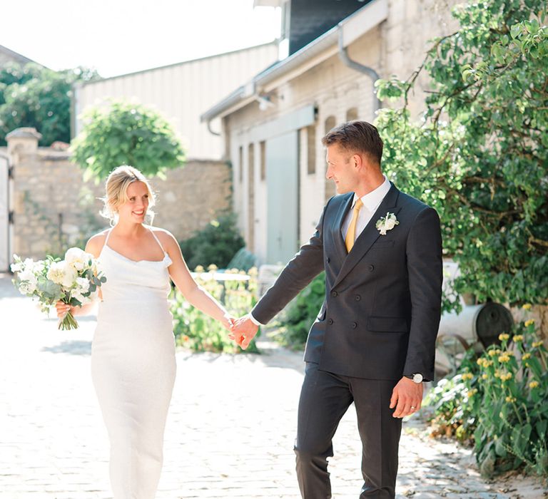 cute-couple-portrait-of-bride-and-groom-at-chateau-de-cormicy-wedding