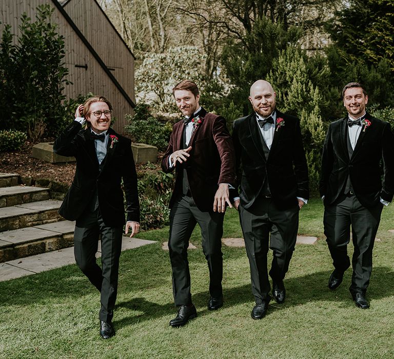 groom-in-velvet-wedding-suit-with-groomsmen