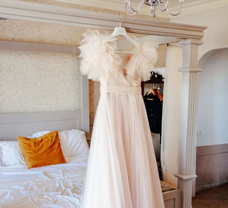 pink-wedding-dress-and-shoes