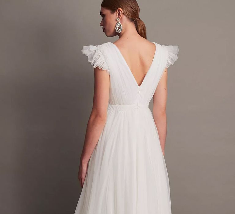 Back view of budget tulle wedding dress from Monsoon